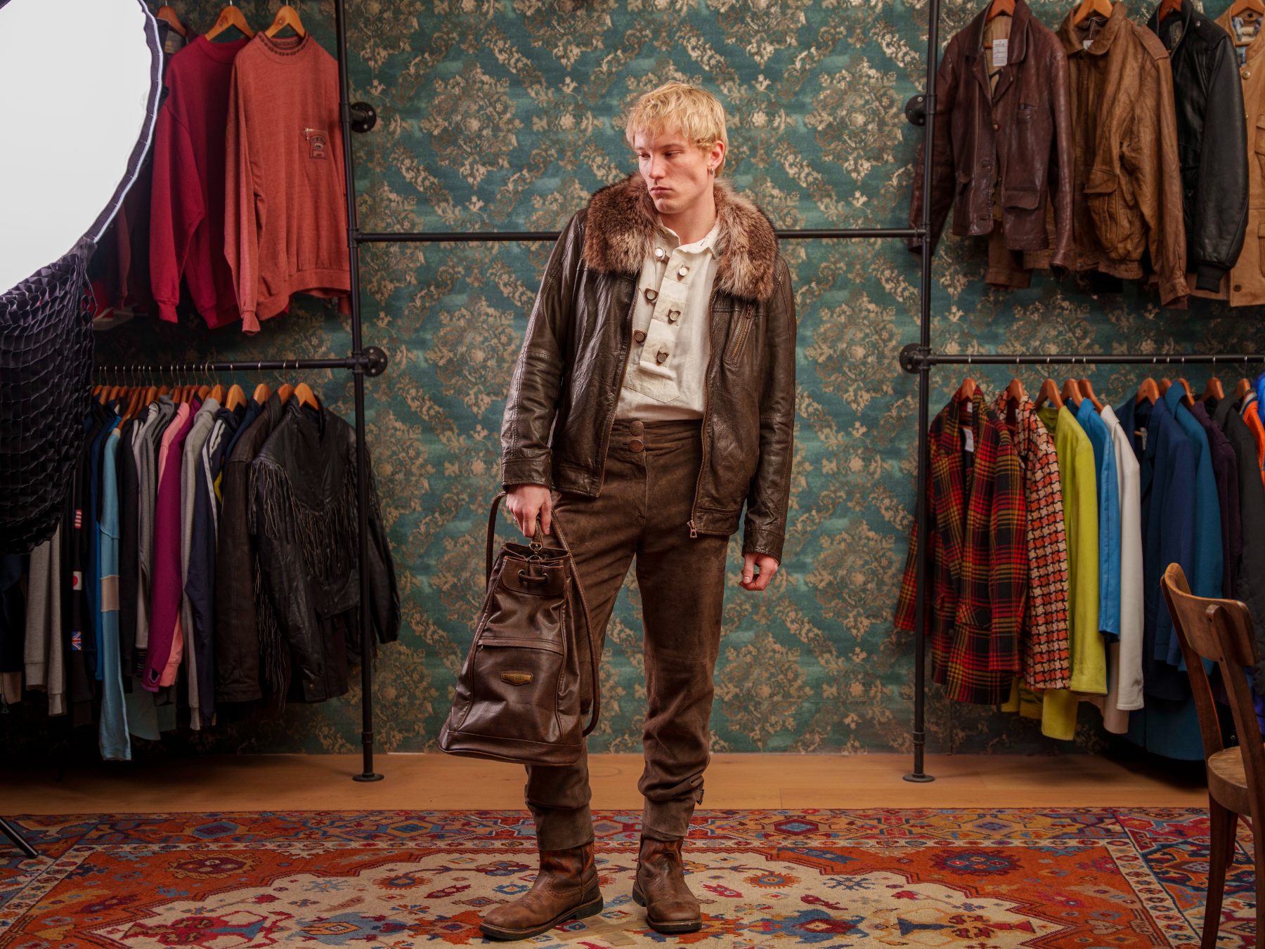 Portrait in vintage store